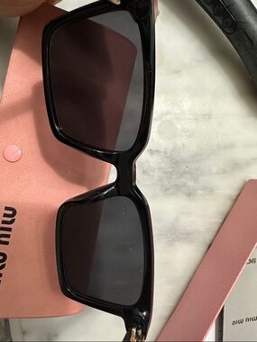 Miu Miu Black Sunglasses with Pink Case